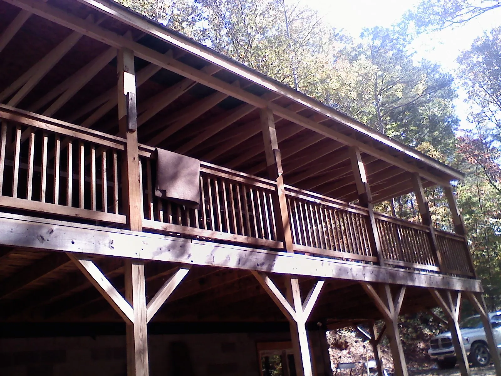 Timber framing under a new elevated porch and deck — Roof Leak Repair in Cumberland Furnace by Roofing Brothers